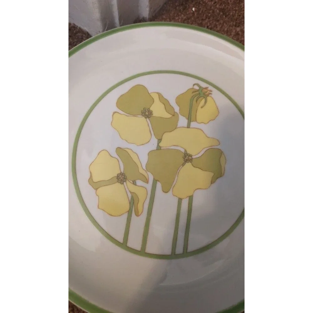 Set Of 2 Denby Quadrille Fine China Plates with Floral Design